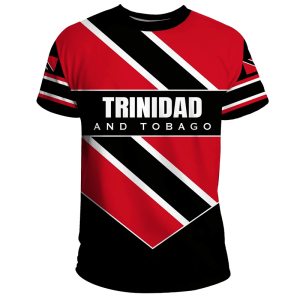 [Local Stock] VCC Trinidad And Tobago Flag Pattern T-Shirt Men 3D Printed Outdoor Sportswear Tee Shirts Round Neck Short Sleeves Street T Shirt