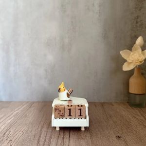 Sacesr Bird Piano Calendar Wooden Music Rotating Music Boxes Desktop Ornament Creative Christmas Craft Gift Home Decoration 9Q4T2