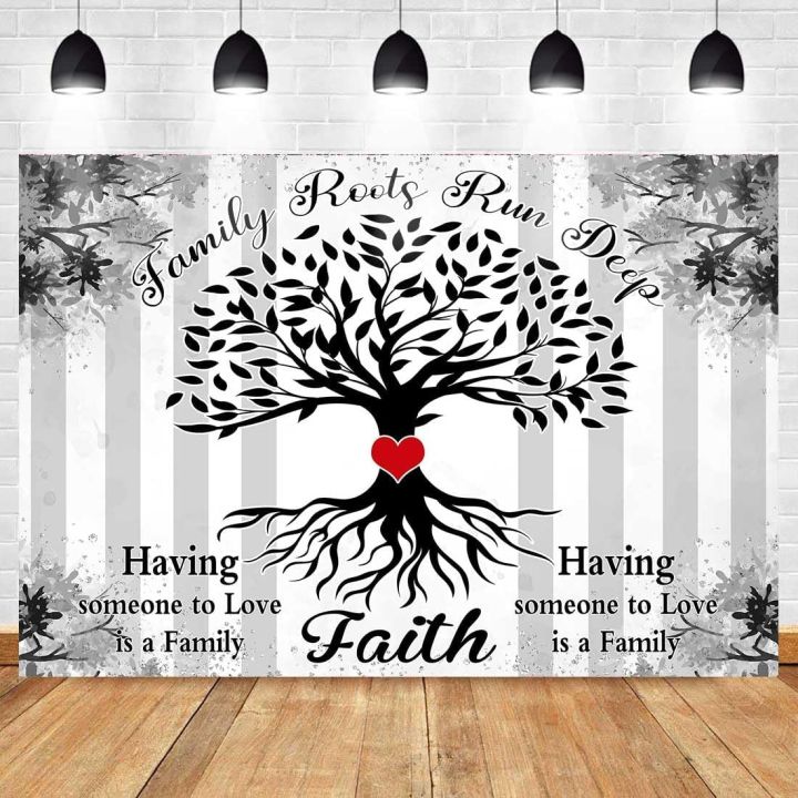 Family Reunion Backdrop for Photography Black and White Family Tree ...