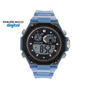 PhiLipe Ricci Jam Tangan Pria Digital Anti Air Sport Water Resist Terbaru Modern Desain Laki Laki Strap Rubber Diameter Bulat 9048 Men Watches Free Box dan Baterai