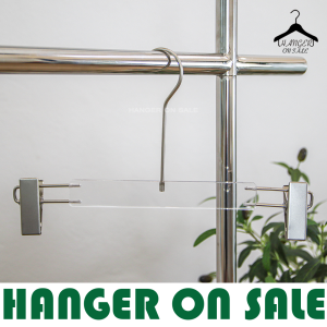 ไม้แขวนกางเกง ไม้แขวนเสื้อ รุ่น หนีบอะคริลิค เนื้ออะคริลิค ตะขอเงิน ตะขอทอง (ราคาต่อไม้)