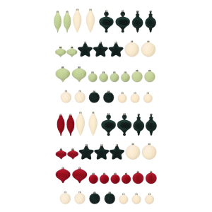 Velutinous ชุดตกแต่งคริสต์มาสทรงกลมพลาสติกพร้อมกล่องเก็บสินค้า