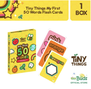 Tiny Things My First 50 Words Educational Flash Cards | Baby Toddler Homeschool Montessori English