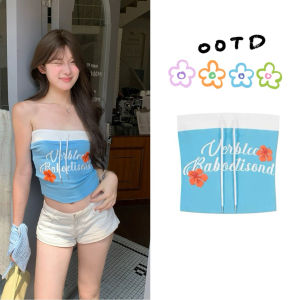 STR พร้อมส่ง🏝️⛱️เสื้อเกาะอกผู้หญิง ดีไซน์เชื่อกผูกโปว์ เสื้อครอปทรงรัดรูป กระชับสัดเอวสาวร้อนเซ็กซี่ย้อนยุค เสื้อไปทะเล