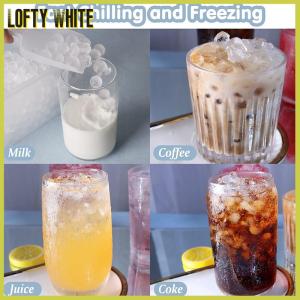 Lofty White แม่พิมพ์ถาดน้ำแข็งขนาดเล็กลายตารางขนาดเล็ก1ชิ้นแม่พิมพ์ทำน้ำแข็งขนาดเล็กเกรดอาหารแม่พิมพ์ทำน้ำแข็งก้อนกลมแบบปล่อยง่ายสำหรับเครื่องดื่มเย็นวิสกี้