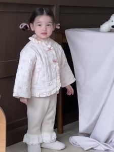Childrens winter cotton coat baby autumn and winter clothing fleece-lined clothes Korean-style childrens clothing girls thick cotton coat infant cotton jacket