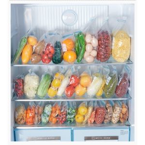 Reusable Fresh Keeping Bag with Zipper Food Storage Container Refrigerator Organizer