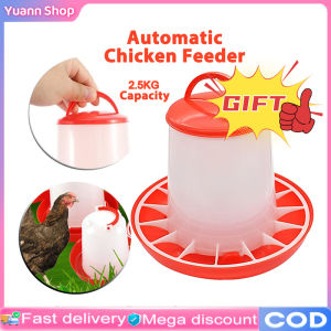 Automatic Chicken Feeder Poultry Breeding Feed Distributor With Handle Hanging Water Dispenser