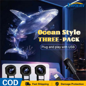 VIVOLILV 【24H SHIPPING】Ocean Projection Dream Night Light USB Powered LED Star Sky Butterfly Atmosphere Light Car Bedroom Children Gift