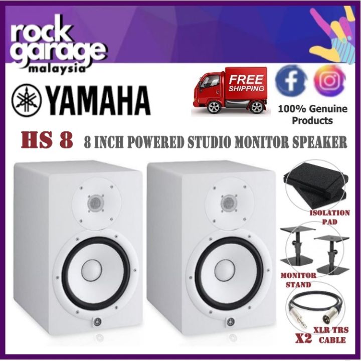 Yamaha HS8 8 inch Powered Studio Monitor Speaker with Speaker Stand
