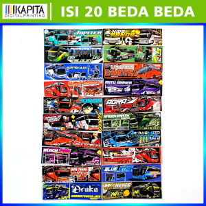 (isi 20 stiker) Tempelan Bus mania Glosy anti air bahan Graftac Stiker bus keren sticker bus Jb 3