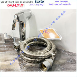 Vòi xịt vệ sinh Luxta KAG-LX591 đầu trơn Dây xịt inox bóng thân tròn xịt mạnh tia nước thẳng thiết kế tuyệt đẹp sử dụng siêu bền