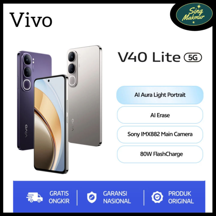 Vivo V40 Lite 5G – 8GB+256GB, Pantalla AMOLED Curva 6.78" 120Hz, Cámara Triple 50MP+8MP+2MP Con Aura Light, Batería 5500 MAh Y Carga Rápida 44W