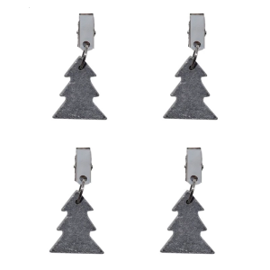 4pcs Marble Tablecloth Clamps Christmas Tree Shaped Table Cover Clips Decorative Stone Weights for Securing Linens