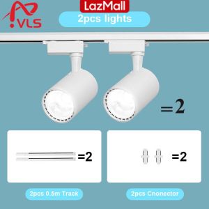 VLS Whole Set Track Light for Ceiling 12W 20W 30W 40W COB Spotlight Rail Light Lighting Fixture Ceiling Light for Clothing Shop/Bar/Home 220V Lighting & Décor