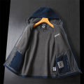 Men's Hooded Polar Jacket Thick Casual Solid Jacket With Pockets Large Winter Jackets. 
