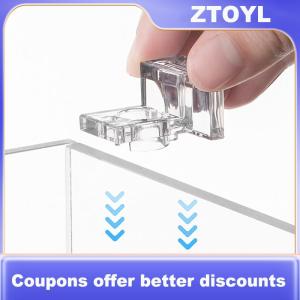 【ZTOYL】 4pcs 6mm 8mm 10mm Fish Tank Acrylic Clip Aquarium nắp che hỗ trợ chủ Bracket Kẹp đứng Aquarium cung cấp