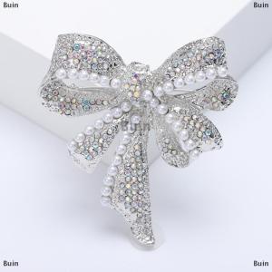 [COD] Buin Vintage Fashion Pearl Rhinestone Bowknot Brooches For Women Clothing Coat Corsage Accessries Gifts