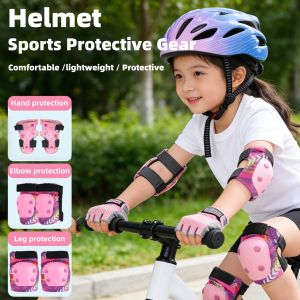 Kids Bicycle Protective Gear Set Helmet Roller Skate Riding Protection Equipment Breathable Anti-collision For Skateboard Bicycle