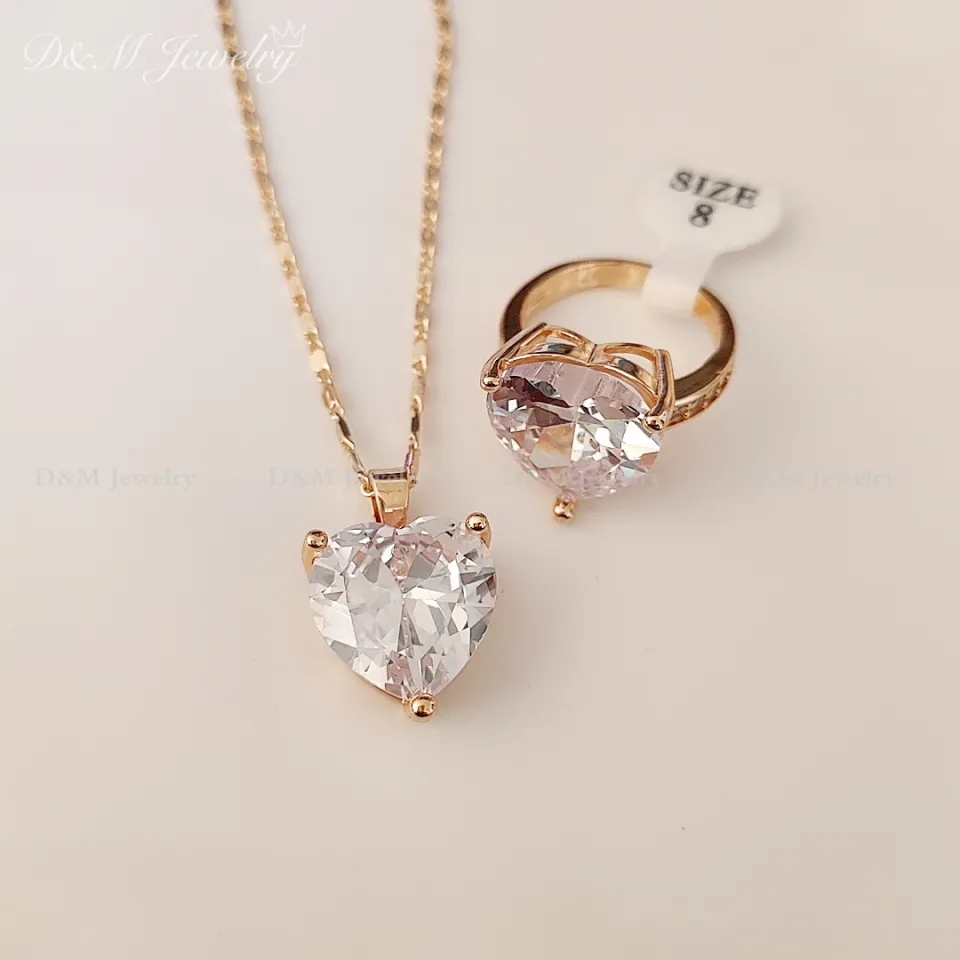 24K Bangkok Gold Heart 4 in 1 Set (Necklace/Earrings/Bracelet/Ring)