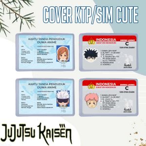 Cover Pelindung Kartu Identitas KTP SIM Karakter Jujutsu Kaisen Gojo Nobara Satoru Hisahito Megumi Sukuna