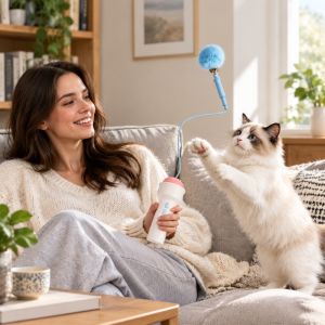 MESSUE Entertainment Electric Cat Teaser Long-Lasting Handheld Cat Teasing Stick Pet Toy Boredom Relief Interactive Cat Wand Indoor Cats