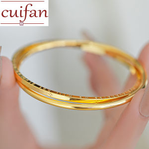 Pawnable 18K Saudi Gold Double Ring Clover Letter Bracelet