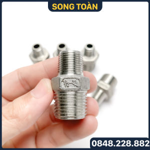Kép Giảm Ren Inox 304 Kép Thu Inox 304 13 17 21 27 34 Hai Đầu Ren Ngoài - Straight Connectors Stainless Steel