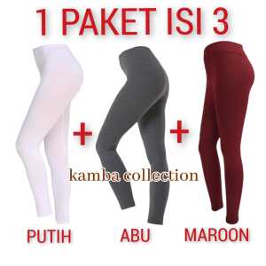 SPESIAL...!!! 1 PAKET ISI 3 / CELANA LEGGING JERSEY STANDART JUMBO CELANA LEGGING WANITA SEWASA / CELANA LEGGING POLOS PANJANG /