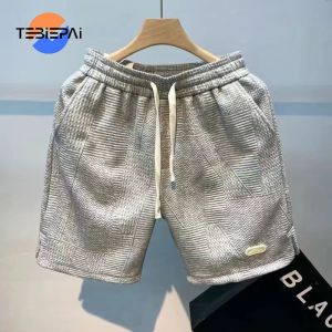 Mens shorts with wave pattern summer casual five point beach pants American trendy high street sports pants