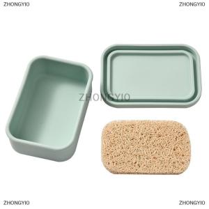 [COD] ZHONGYI0 Giữ thanh dầu gội rắn Hộp đựng xà phòng du lịch chống rò rỉ lớn Hộp xà phòng silicon với lớp thoát nước hộp đựng xà phòng tăng cường