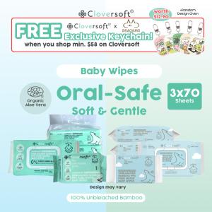 Cloversoft Unbleached Bamboo Organic Pure Water Baby Wipes 3 x 70 Sheets