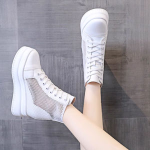 Giày Chất Da Phối Lưới Cổ Cao Đế Xuồng PB590-4202