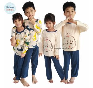 Kids Pyjamas/Boy Pyjamas/Girl Pyjamas/Baju Tidur Kanak/Baju Tidur Budak/Cotton Polyester Kids Pyjamas