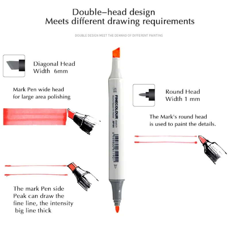Finecolour EF101 Marker Alcohol Based Ink Calligraphy Marker