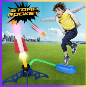 Stomp Rocket Launcher - 3 Foam Rockets and Toy Air Rocket Launcher for Kids Boys and Girls Ages 3-6-8 Years Outdoor Indoor STEM Gift