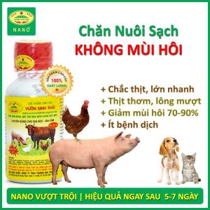 Chế phẩm sinh học Vỗ Béo Chăn Nuôi gia súc gia cầm thú cưng. Sạch mùi hôi chuồng trại sau 5-7 ngày