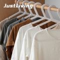 JustLiving 5 gói Gia dụng Móc treo quần áo chống trượt Nhựa bền Móc treo quần áo khô và ướt Móc treo quần áo trắng trơn Miệng tủ quần áo dày dặn Không đánh dấu Móc treo hỗ trợ quần áo. 