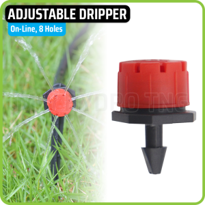 10 Pcs - Dripper Putar 8 Arah | Adjustable On-Line Dripper 8 Holes / 8 Ways