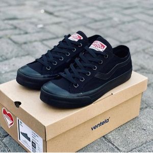 Live Sale Sepatu Ventela Public Low All Black Pria wanita