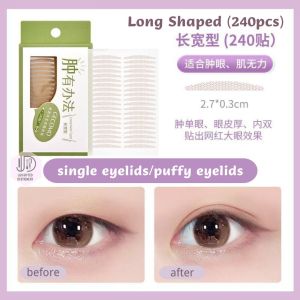 GECOMO 240Pcs Double Eyelid Tape Waterproof and Sweatproof Natural Invisible Lace Seamless Double eyelids tape
