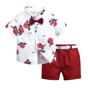 BestBorn 3pcs Summer Toddler Kids Baby Boy Gentleman Clothes Set Shirt Tops Shorts Pants Formal Outfit