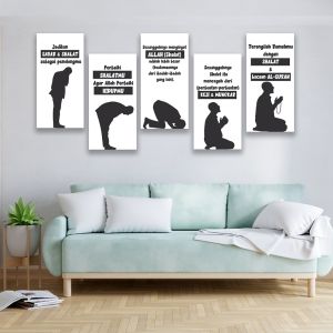 KAMILA CREATIVE - 1 Set 5PCS Hiasan Dinding Kata-Kata Islami Quotes Tentang Shalat