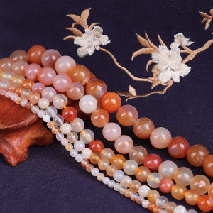 หินธรรมชาติอาเกตลูกปัด4/6/8/10/12มม.ลูกปัดทรงกลมสำหรับเครื่องประดับDIYสร้อยข้อมือสร้อยคอ