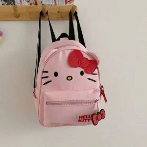 Christmas gifts MINISO Women Sanrio Hello Kitty Backpack Cartoon Anime Cute Waterproof Backpacks Stitch Students Bag Kids Girl Gift New