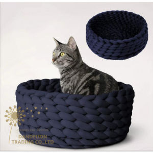 [DANDELION]Cotton KnittedBed Basket Warm Woven Cat Nest Cozy Cuddler for Dogs & Cats BedFurnitureHouse