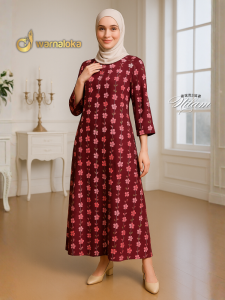 Kaftan labuh floral cotton comfy breathable baju muslimah dress wanita bergaya modern modest wear