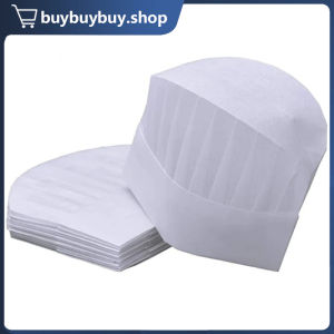 10pcs Disposable Chef Hat Elastic Work Headband Chef Cap Kitchen Chef Hat For Chef/Waiters