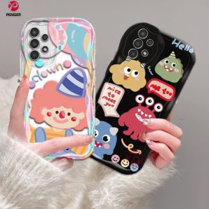 (Lokal Ready) PENGER Casing hp Samsung A14 A04 A04S A04E A13 A03 A03S A02S A12 A50 A50S A30S A11 A20 A30 A23 A51 A32 A10 A10S A21S A20S M11 M12 3D Wavy Curved Edge Creative Little Monster Cute Clown Case Cover