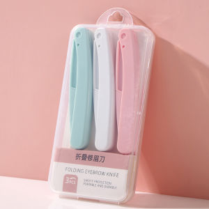 3PCS Folding Eyebrow Razor Trimmer Portable Facial Hair Remover Safety Blade Gentle Shaving Tool for Face Shaver